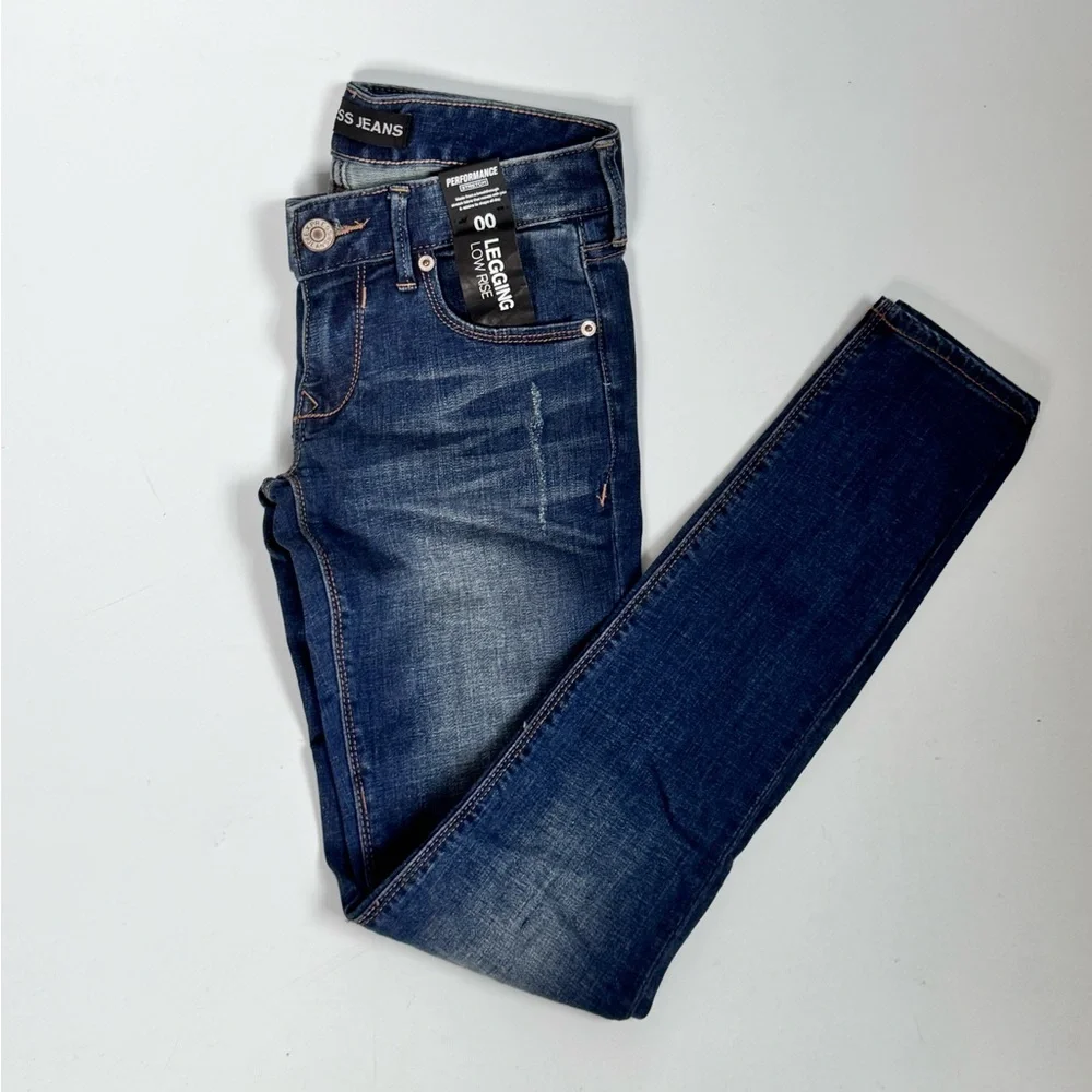 NWT Express Distressed Low Rise Legging Jean Size 00 - Picture 1 of 9
